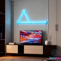 DIY Modular RGBIC Gaming Light Bars – Smart Dream Color Wall Lighting with WiFi, App & Voice Control for Streamers, Content Creators, Gaming Rooms, and Home Studios – Gaming Hexagon Lights