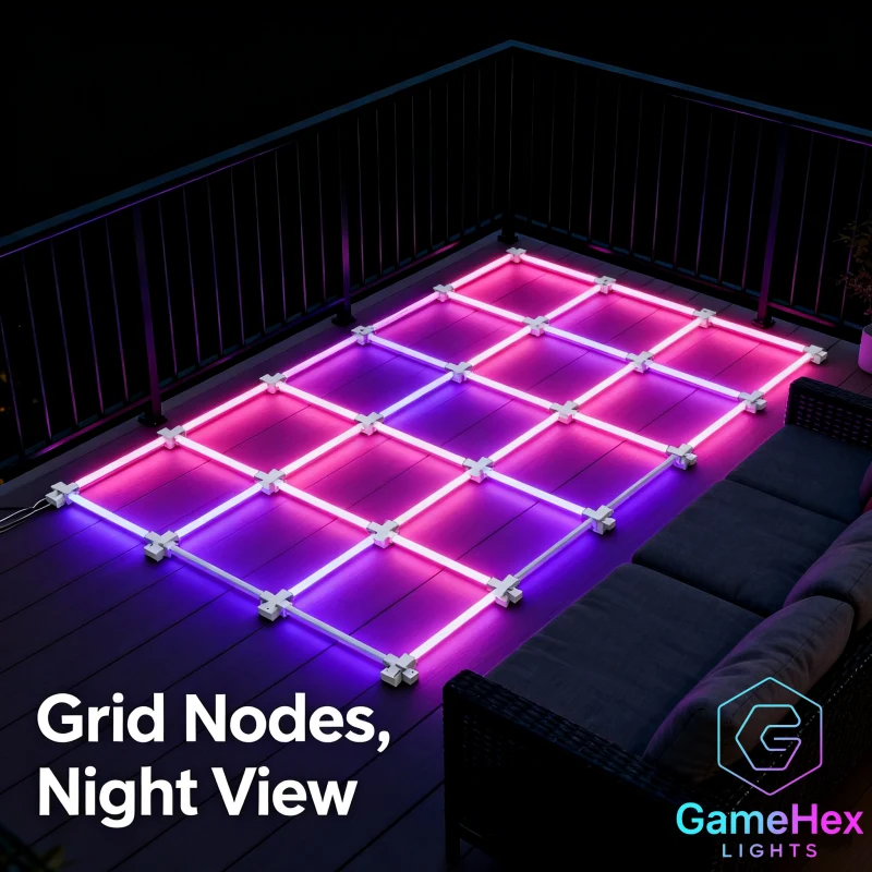 Dream Color RGBIC LED Light Bar Strips – Smart Wireless Ambient Lighting for Minimalist Wall Decor, Gaming Rooms, Studios, Living Spaces, with WiFi, App & Voice Control – Gaming Hexagon Lights