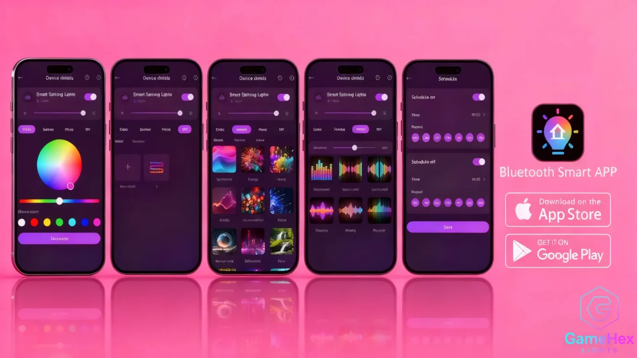 Dream Color RGBIC LED Wall Bar Lights – App Controlled Ambient Lighting for Gaming Rooms, Streaming Studios, Bedrooms, and Modern Home Decor – Gaming Hexagon Lights