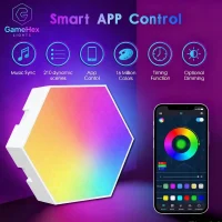 Game Room Hexagon LED Panels – Smart RGB Wall Lighting for Gaming Decor by GameHex Lights