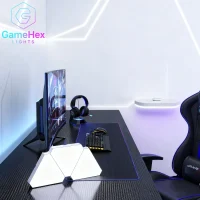 Smart RGB Triangle LED Wall Panels for Gaming Rooms, Bedrooms, Home Offices, and Entertainment Spaces – Modular Color-Changing LED Light Panels