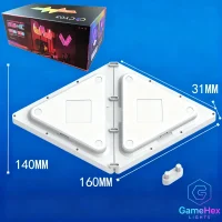 Large RGB triangle LED wall lights for gaming rooms, streaming setups, bedrooms, and modern home décor, featuring customizable colors, brightness control, app and remote functionality, modular magnetic panels for flexible wall layouts, creating immersive ambient lighting for gamers, streamers, and tech enthusiasts – Gaming Hexagon Lights.