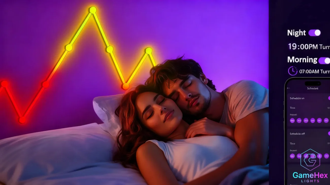 Modular RGBIC Smart Ambient Wall Light Bars – Music Sync LED Lights for Bedrooms, Offices, Living Rooms, Gaming Setups, and Home Decor – Gaming Hexagon Lights