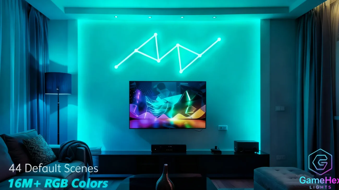 Premium RGBIC modular LED light bars by Gaming Hexagon Lights – smart ambient lighting for gamers, streamers, home décor and modern workspaces in 2025