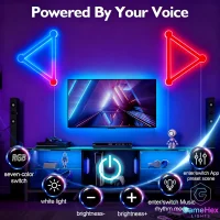 RGBIC DIY Smart Dream Color LED Light Bars – Modular Gaming Wall Lights with Music Sync for Bedrooms, Studios, Gaming Setups, and Home Decor – Gaming Hexagon Lights