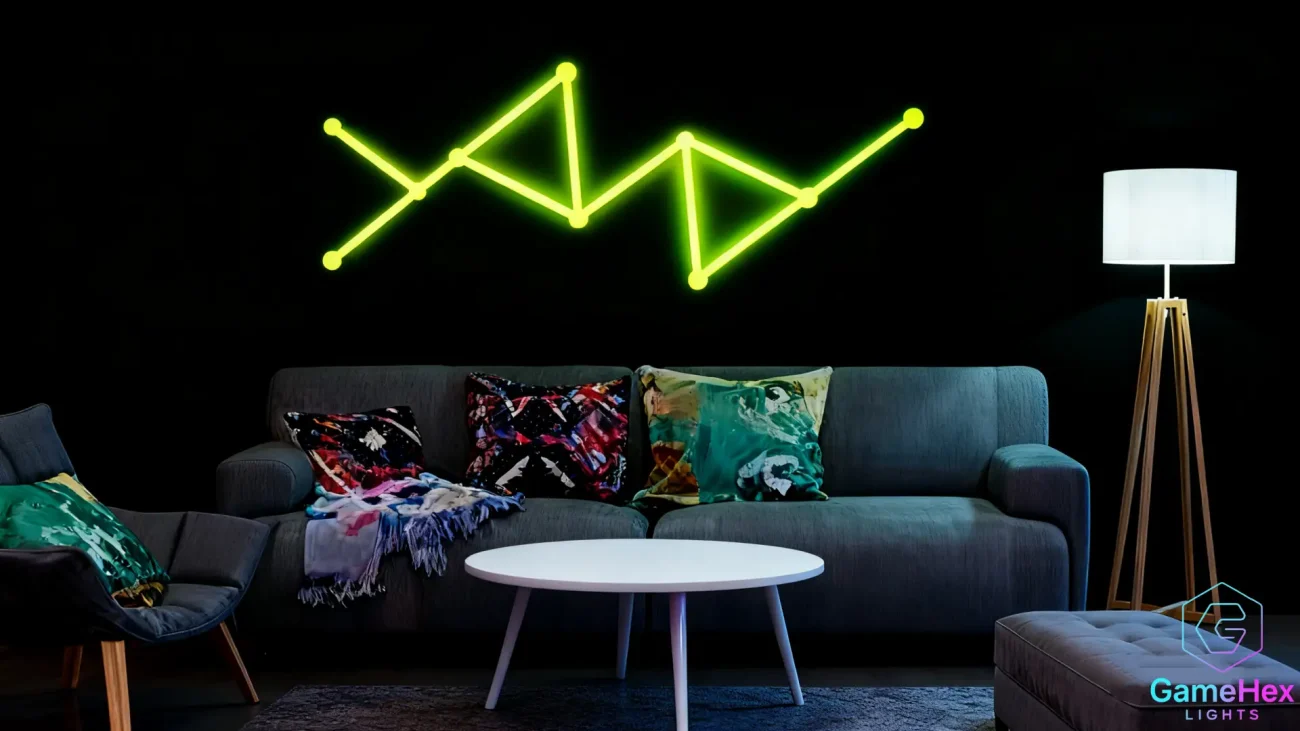 RGBIC Modular Wall Light Bar Kit – Customizable Layout LED Lights for Creative Wall Art, Bedrooms, Studios, and Home Decor – Gaming Hexagon Lights