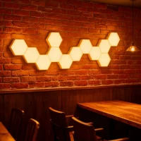 Gaming Hexagon Lights RGBIC hexagon LED wall panels for gaming setup, streaming studio, bedroom mood lighting, smart modular ambient LED decor