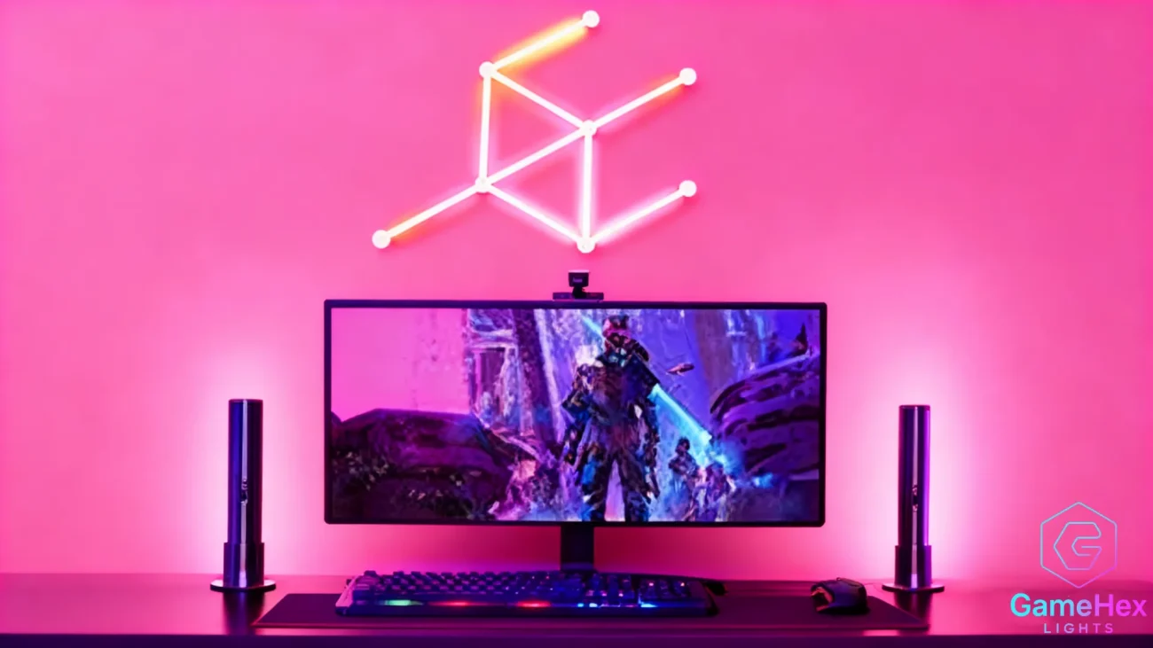 RGBIC Smart Home Accent Wall Light Bars – Relaxation and Meditation LED Lighting for Bedrooms, Living Rooms, Studios, and Ambient Home Decor – Gaming Hexagon Lights