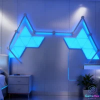 RGBIC Triangle Wall Light Kit – 14 Panels + 10 LED Bars for Gaming Rooms, Streaming Setup, Bedroom Decor Gaming Hexagon Lights