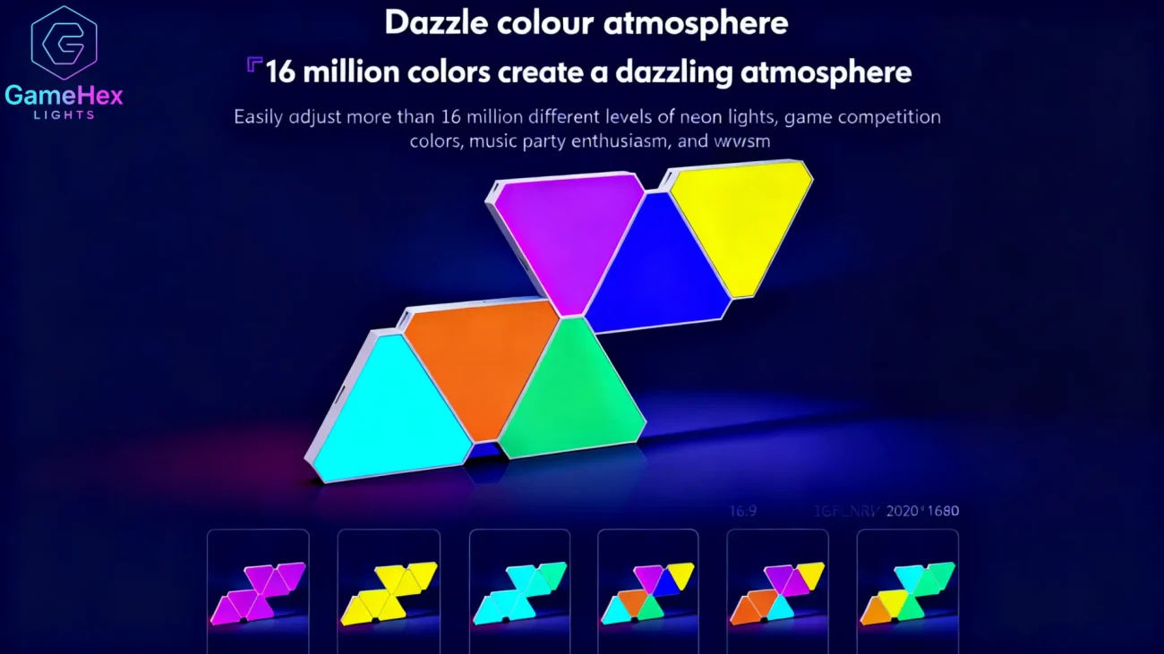 Gaming Hexagon Lights Smart LED Triangle Wall Lights – RGB Modular Panels for Gaming Rooms, Bedrooms, Living Rooms, Home Offices, and Streaming Setups in USA, Canada, UK, France, Germany, Australia, Japan & South Korea