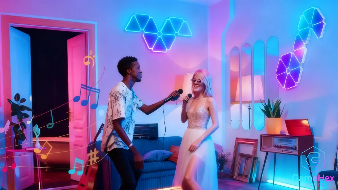 Gaming Hexagon Lights Triangle RGB LED Wall Panels – Smart App-Controlled Modular Lights for Gaming Rooms, Offices, Bedrooms, Living Rooms, Studios, and Home Spaces in USA, Canada, UK, France, Germany, Australia, Japan & South Korea