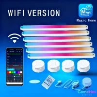 White RGBIC Smart Modular LED Wall Light Bars – WiFi App and Voice Controlled Gaming Ambient Lighting for Bedrooms, Living Rooms, Studios, and Home Decor – Gaming Hexagon Lights