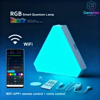 Gaming Hexagon Lights WiFi RGB Triangle LED Wall Panels – Smart App-Controlled Modular Lights for Gaming Rooms, Bedrooms, Living Rooms, Studios, and Home Offices in USA, Canada, UK, France, Germany, Australia, Japan & South Korea
